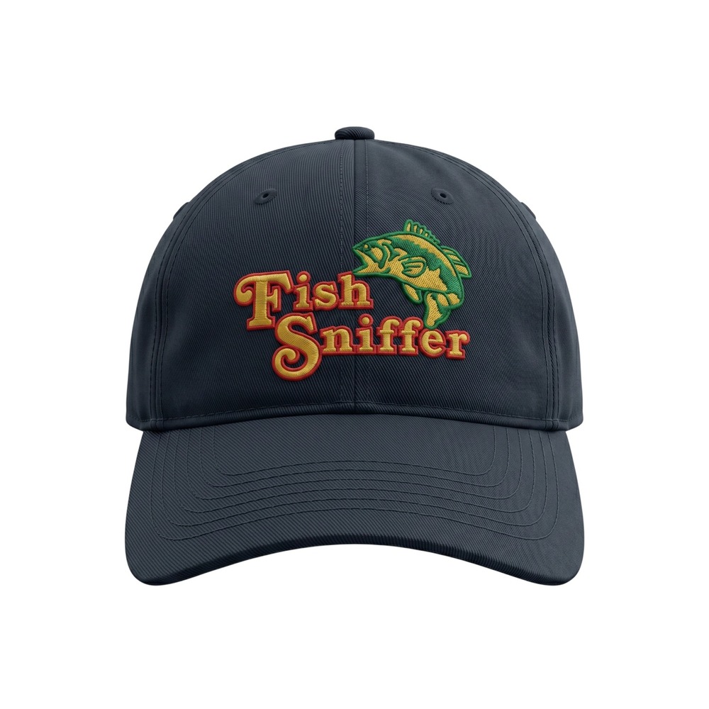 Fish Sniffer Embroidered Bass Fishing‎ Dad Hat Green Cotton Adjustable Cap